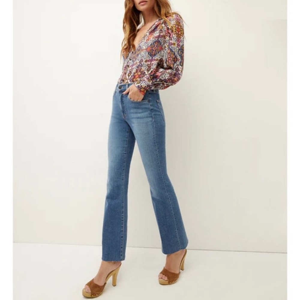 Veronica‎ Beard Leena Bootcut High Rise Raw Hem Jeans Sz 27